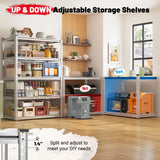 ReibiiGarageStorageShelves_5-TierAdjustableMetalShelvingUnitLoad2020lbs