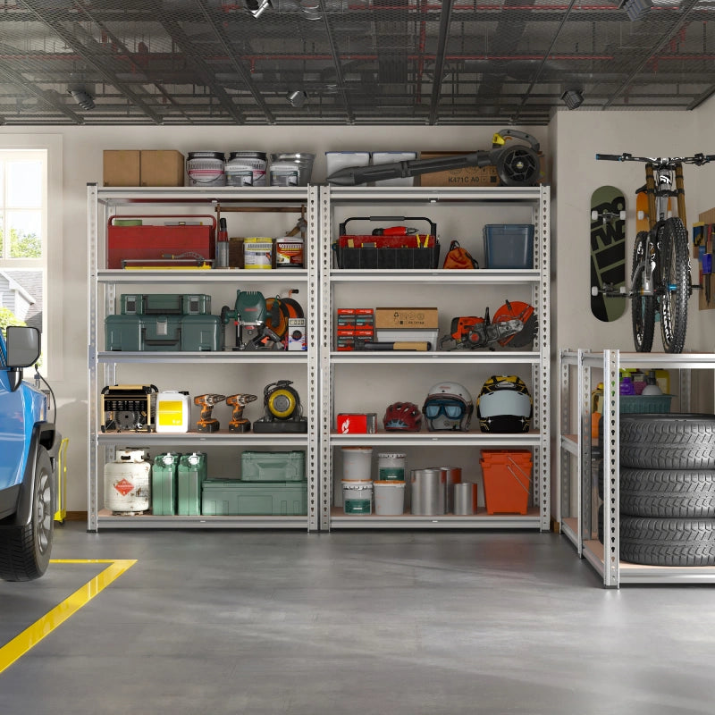 ReibiiGarageStorageShelves_5-TierAdjustable_72HMetalShelvingUnitLoad2020lbs