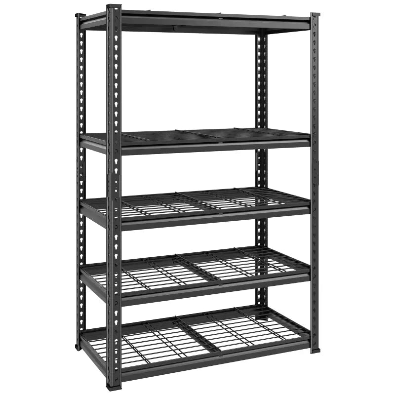 Reibii Heavy Duty Storage Shelves, Adjustable Steel Garage Shelves,Metal Shelving Rack for Garage, Warehouse, Basement, Workshop