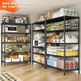 Reibii Tall Wire Shelving Units，Adjustable Outdoor Metal Shelves, Storage Shelves for Kitchen Pantry Dorm