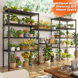 Reibii Tall Wire Shelving Units，Adjustable Outdoor Metal Shelves, Storage Shelves for Kitchen Pantry Dorm