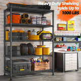 Reibii Tall Wire Shelving Units，Adjustable Outdoor Metal Shelves, Storage Shelves for Kitchen Pantry Dorm