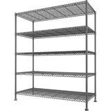 REIBII 45.5" W Wire Shelving, 5-Tier Adjusatble Storage Shelves, Metal Storage Rack for Pantry Kitchen Commercial