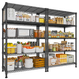 Reibii Tall Wire Shelving Units，Adjustable Outdoor Metal Shelves, Storage Shelves for Kitchen Pantry Dorm