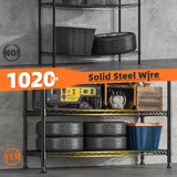 Reibii Tall Wire Shelving Units，Adjustable Outdoor Metal Shelves, Storage Shelves for Kitchen Pantry Dorm