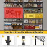 Reibii Tall Wire Shelving Units，Adjustable Outdoor Metal Shelves, Storage Shelves for Kitchen Pantry Dorm