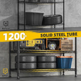 Reibii Tall Wire Shelving Units，Adjustable Outdoor Metal Shelves, Storage Shelves for Kitchen Pantry Dorm