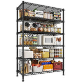 Reibii Tall Wire Shelving Units，Adjustable Outdoor Metal Shelves, Storage Shelves for Kitchen Pantry Dorm