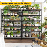 Reibii Tall Wire Shelving Units，Adjustable Outdoor Metal Shelves, Storage Shelves for Kitchen Pantry Dorm