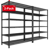 REIBII 36"W Metal Wire Racks, 6-Tier Adjustable Wire Shelves for Kitchen Pantry Basement