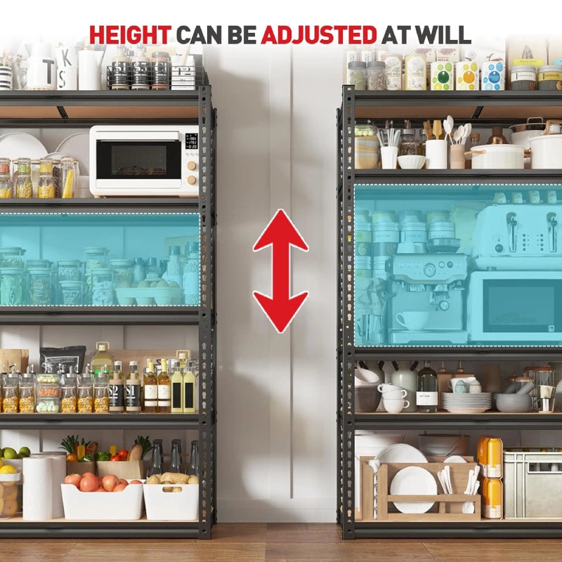 REIBII 35.5“W Garage Storage Shelves, 5-Tier Adjustable Storage Rack ...