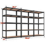 Reibii 5-Tier Boltless Shelving Units, 2020 lbs Adjustable Steel Garage Shelving Racks for Basement Kitchen Closet