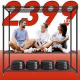 REIBII 60” W Wire Shelving Units, 2399lbs Adjustable Steel Shelving Racks, Storage Shelves for Pantry Kitchen Commercial