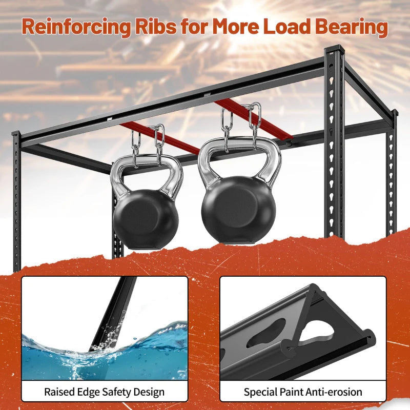 Reibii 2-Pack Storage Shelves for Garage, 48.2