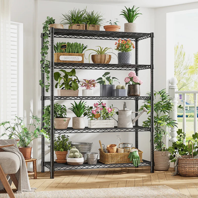 Reibii_35.5W_Wire_Shelving_Units_with_Wheels_for_Plants