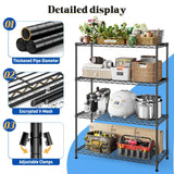 Reibii 3-Shlef Metal Shelves, Adjustable Steel Wire Shelving Units, Storage Rack for Kitchen Pantry Closet Dorm