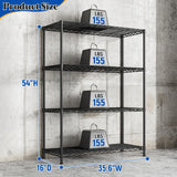 Reibii 3-Shlef Metal Shelves, Adjustable Steel Wire Shelving Units, Storage Rack for Kitchen Pantry Closet Dorm