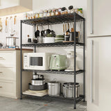 Reibii 3-Shlef Metal Shelves, Adjustable Steel Wire Shelving Units, Storage Rack for Kitchen Pantry Closet Dorm