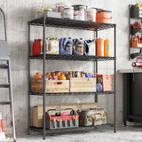 Reibii 3-Shlef Metal Shelves, Adjustable Steel Wire Shelving Units, Storage Rack for Kitchen Pantry Closet Dorm