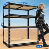 Reibii 40”W Storage Shelves, Heavy Duty Garage Shelving Load 2,500lbs , Metal Shelves for Pantry Kitchen Basement Closet