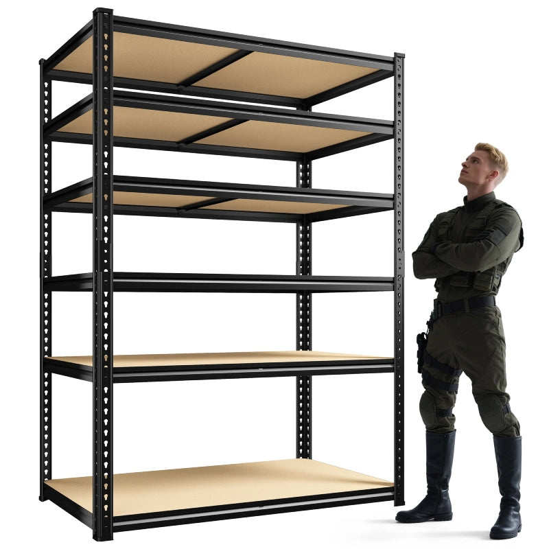 Reibii 40”W Storage Shelves, Heavy Duty Garage Shelving Load 2,500lbs , Metal Shelves for Pantry Kitchen Basement Closet