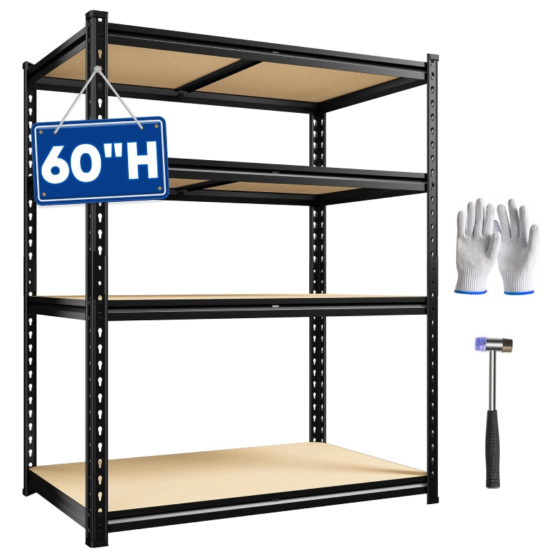 REIBII 40"W x 16"D Heavy Duty Garage Shelving, 3000 lbs Adjustable Storage Shelves, Metal shelving for Garage, Basement, Pantry, Kitchen & Closet Storage