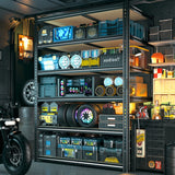 Reibii 40”W Storage Shelves, Heavy Duty Garage Shelving Load 2,500lbs , Metal Shelves for Pantry Kitchen Basement Closet