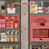 REIBII 45.5" W Wire Shelving, 5-Tier Adjusatble Storage Shelves, Metal Storage Rack for Pantry Kitchen Commercial