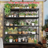 REIBII 45.5" W Wire Shelving, 5-Tier Adjusatble Storage Shelves, Metal Storage Rack for Pantry Kitchen Commercial