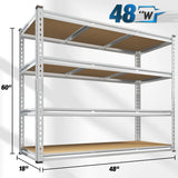 Reibii 48”W galvanized Shelving Units, 3020lbs Heavy Duty Garage Storage Shelves for Pantry Kitchen Commercial