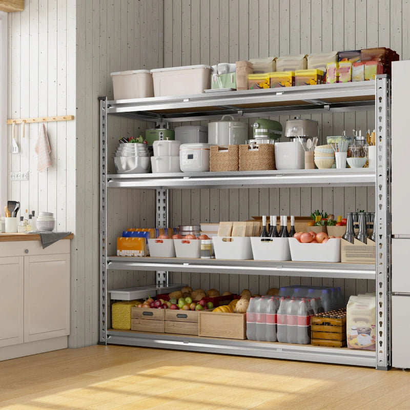Reibii 48”W galvanized Shelving Units, 3020lbs Heavy Duty Garage Storage Shelves for Pantry Kitchen Commercial