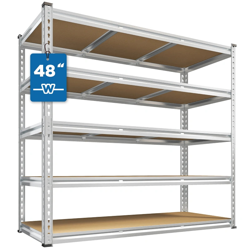 Reibii 48”W galvanized Shelving Units, 3020lbs Heavy Duty Garage Storage Shelves for Pantry Kitchen Commercial