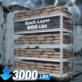 Reibii 48”W galvanized Shelving Units, 3020lbs Heavy Duty Garage Storage Shelves for Pantry Kitchen Commercial