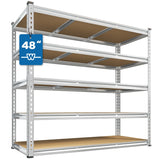 Reibii 48”W galvanized Shelving Units, 3020lbs Heavy Duty Garage Storage Shelves for Pantry Kitchen Commercial