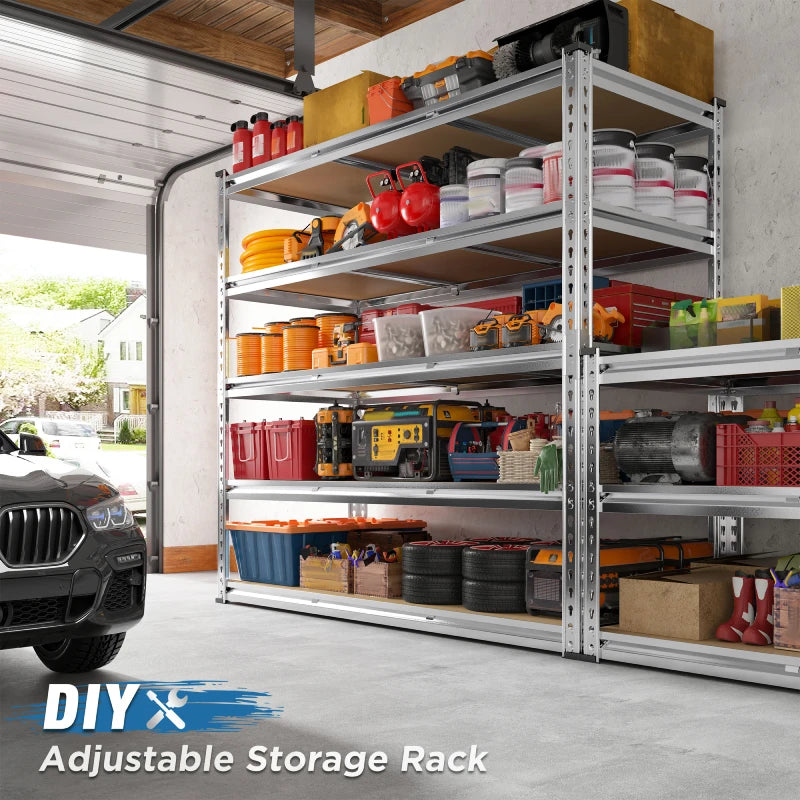 Reibii 48”W galvanized Shelving Units, 3020lbs Heavy Duty Garage Storage Shelves for Pantry Kitchen Commercial