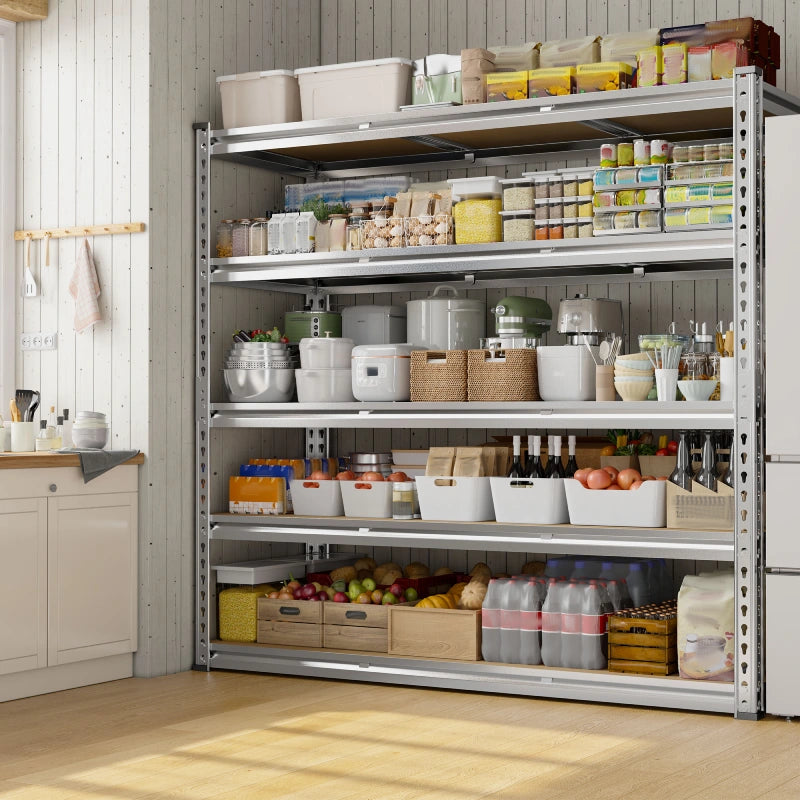 Reibii 48”W galvanized Shelving Units, 3020lbs Heavy Duty Garage Storage Shelves for Pantry Kitchen Commercial