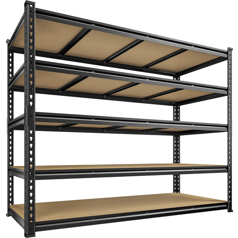 Reibii 59.8”W Garage Storage Shelves, 6-Tier Heavy Duty Metal Shelving Racks Load 3000lbs, Pantry Shelves for Kitchen Commercial