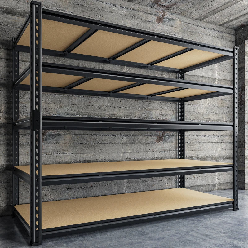 Reibii 59.8”W Garage Storage Shelves, 6-Tier Heavy Duty Metal Shelving Racks Load 3000lbs, Pantry Shelves for Kitchen Commercial