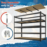 Reibii 59.8”W Garage Storage Shelves, 6-Tier Heavy Duty Metal Shelving Racks Load 3000lbs, Pantry Shelves for Kitchen Commercial