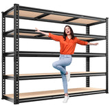 Reibii 48" W x 72"H Garage Storage Shelves, 2650lbs Heavy Duty Steel Shelving Racks, Adjustable Metal Racks for Basement Warehouse Commercial