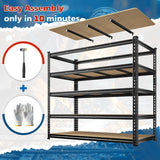 Reibii 55"W Boltless Shelving Units, 6-Tier Heavy Duty Freestanding Garage Shelves Load 3060lbs, Steel Storage Racks for Pantry Basement Commercial