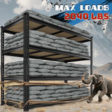 Reibii 55"W Boltless Shelving Units, 6-Tier Heavy Duty Freestanding Garage Shelves Load 3060lbs, Steel Storage Racks for Pantry Basement Commercial