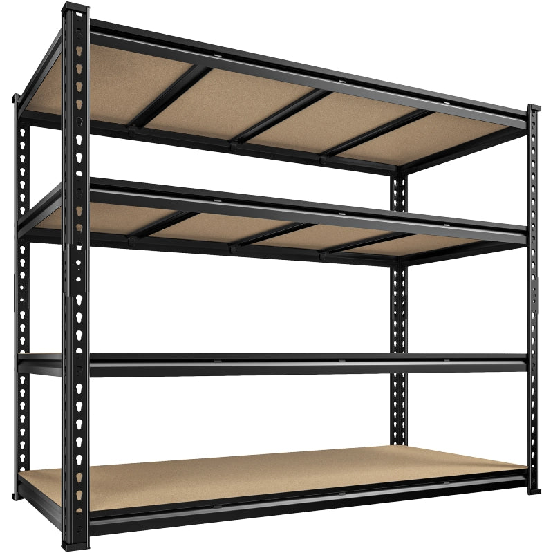 Reibii 55"W Boltless Shelving Units, 6-Tier Heavy Duty Freestanding Garage Shelves Load 3060lbs, Steel Storage Racks for Pantry Basement Commercial