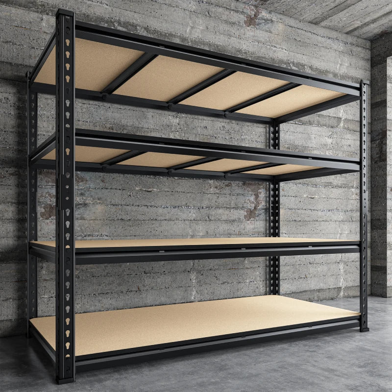 Reibii 55"W Boltless Shelving Units, 6-Tier Heavy Duty Freestanding Garage Shelves Load 3060lbs, Steel Storage Racks for Pantry Basement Commercial