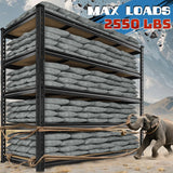 Reibii 55"W Boltless Shelving Units, 6-Tier Heavy Duty Freestanding Garage Shelves Load 3060lbs, Steel Storage Racks for Pantry Basement Commercial