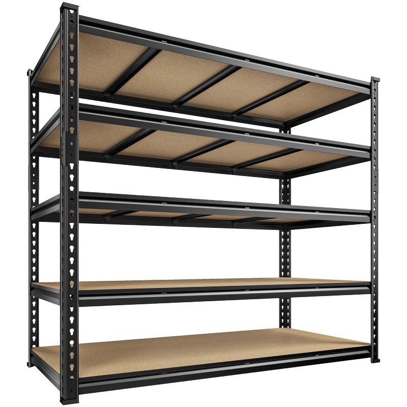 Reibii 55"W Boltless Shelving Units, 6-Tier Heavy Duty Freestanding Garage Shelves Load 3060lbs, Steel Storage Racks for Pantry Basement Commercial