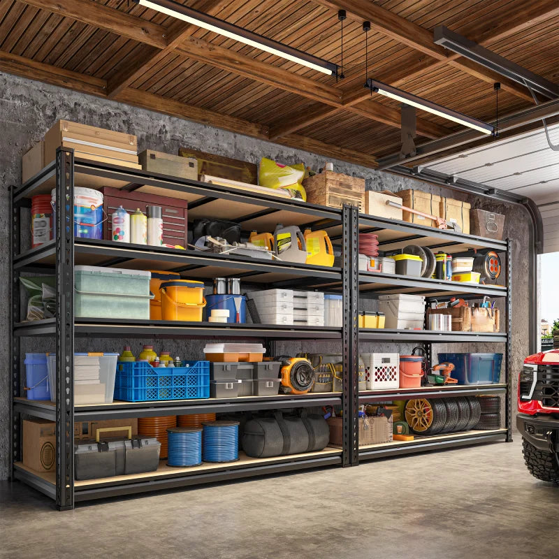 Reibii 55"W Boltless Shelving Units, 6-Tier Heavy Duty Freestanding Garage Shelves Load 3060lbs, Steel Storage Racks for Pantry Basement Commercial