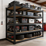 Reibii 55"W Boltless Shelving Units, 6-Tier Heavy Duty Freestanding Garage Shelves Load 3060lbs, Steel Storage Racks for Pantry Basement Commercial