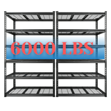 REIBII 55“W x 72"H 3000LBS shelf rack 5 Tiers garage metal shelves  Adjustable Industrial Shelving for Garage, Warehouse, Pantry