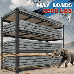 REIBII 4-tier heavy duty storage shelves with 2200 lbs total load capacity